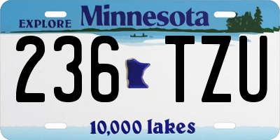 MN license plate 236TZU