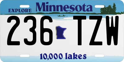 MN license plate 236TZW