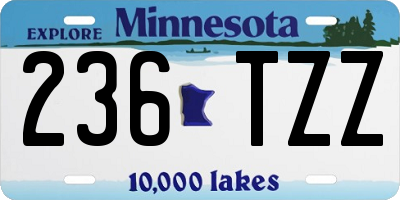 MN license plate 236TZZ