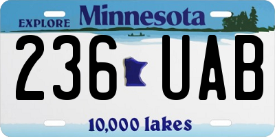 MN license plate 236UAB
