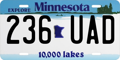 MN license plate 236UAD