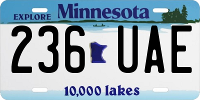 MN license plate 236UAE