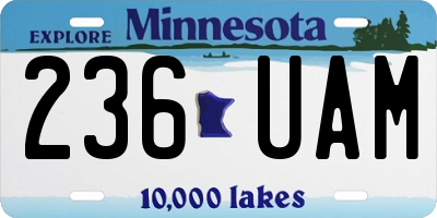 MN license plate 236UAM