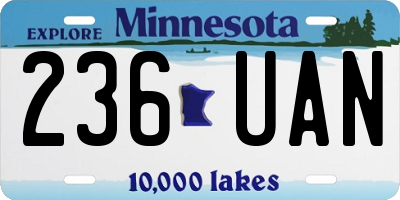 MN license plate 236UAN