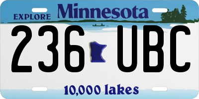 MN license plate 236UBC
