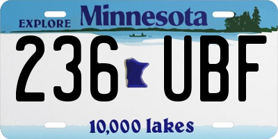 MN license plate 236UBF