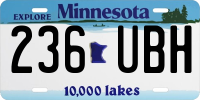 MN license plate 236UBH
