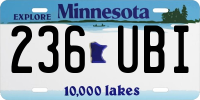 MN license plate 236UBI
