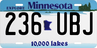 MN license plate 236UBJ