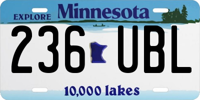 MN license plate 236UBL