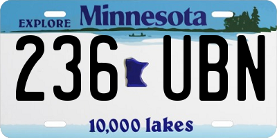 MN license plate 236UBN