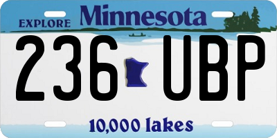MN license plate 236UBP