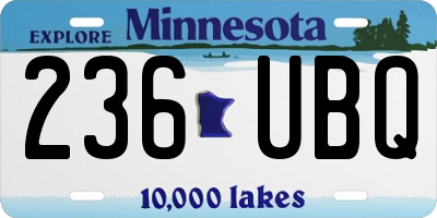 MN license plate 236UBQ