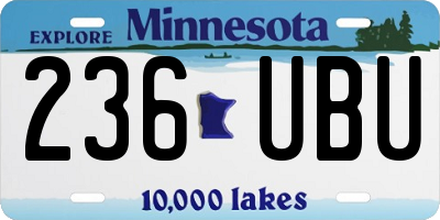 MN license plate 236UBU
