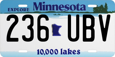 MN license plate 236UBV