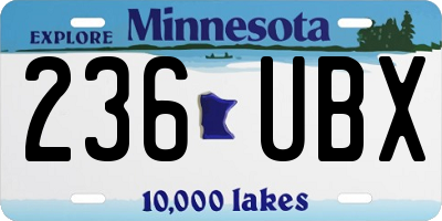 MN license plate 236UBX
