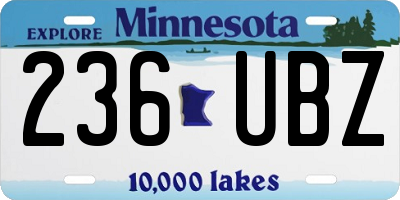 MN license plate 236UBZ