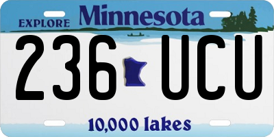 MN license plate 236UCU