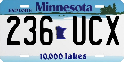 MN license plate 236UCX