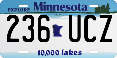 MN license plate 236UCZ