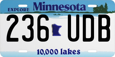 MN license plate 236UDB