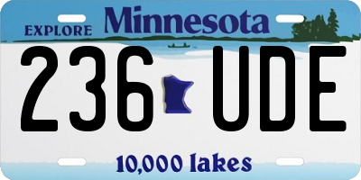MN license plate 236UDE