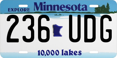 MN license plate 236UDG