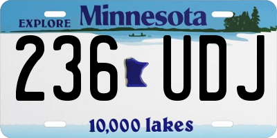 MN license plate 236UDJ