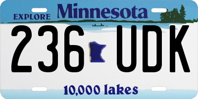 MN license plate 236UDK