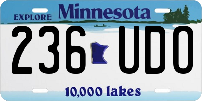 MN license plate 236UDO
