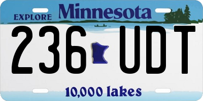 MN license plate 236UDT