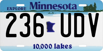 MN license plate 236UDV