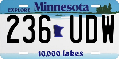 MN license plate 236UDW