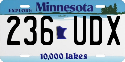 MN license plate 236UDX