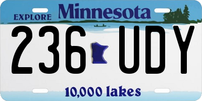 MN license plate 236UDY