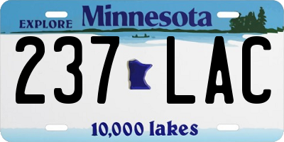 MN license plate 237LAC