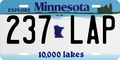 MN license plate 237LAP