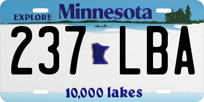 MN license plate 237LBA