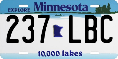MN license plate 237LBC