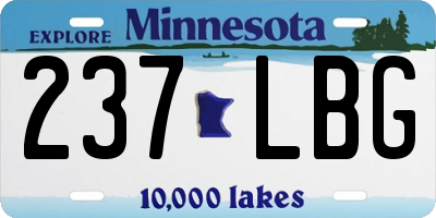 MN license plate 237LBG