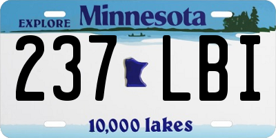 MN license plate 237LBI