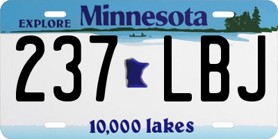 MN license plate 237LBJ