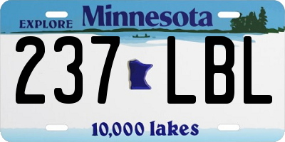 MN license plate 237LBL