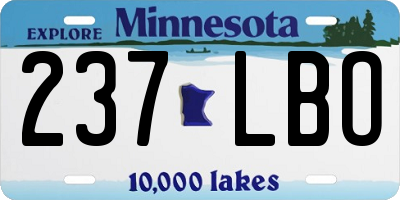 MN license plate 237LBO