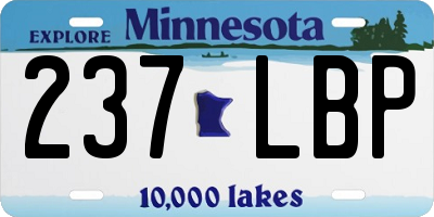 MN license plate 237LBP