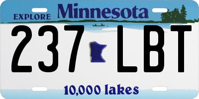 MN license plate 237LBT