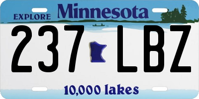 MN license plate 237LBZ