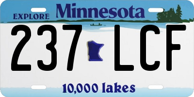 MN license plate 237LCF