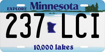 MN license plate 237LCI
