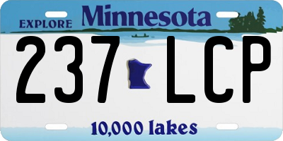 MN license plate 237LCP